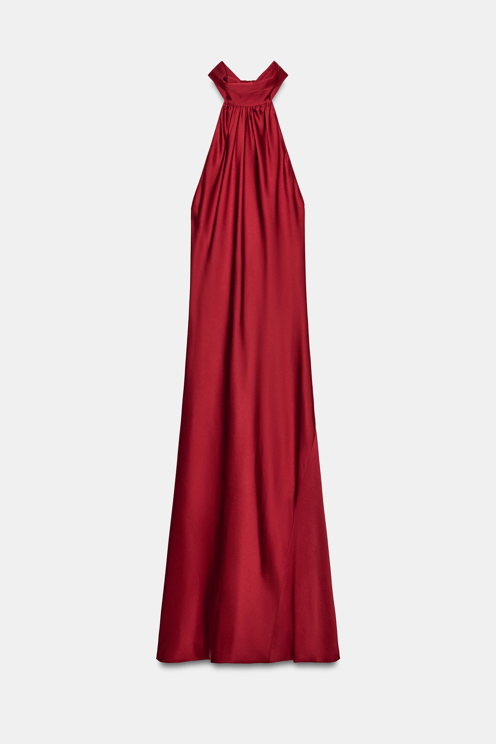 ZW COLLECTION SATIN EFFECT HALTER DRESS
